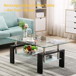 Load image into Gallery viewer, Modern Design Indoor Versatile 2-Tier Glass Coffee Table
