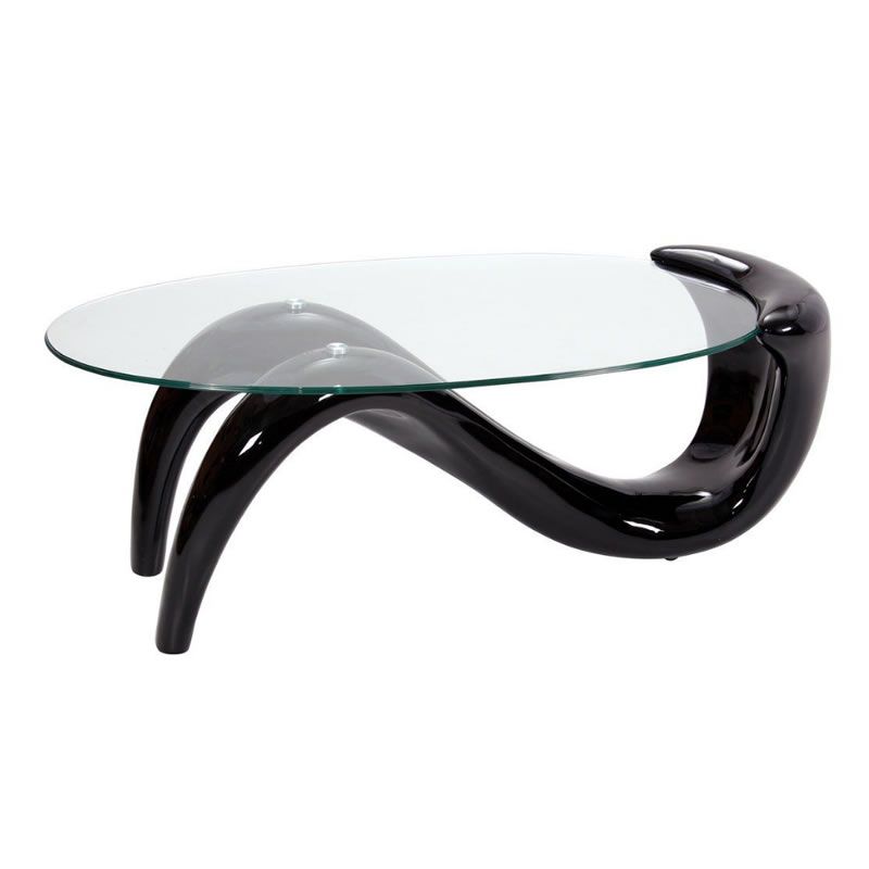 Modern and Stylish Oval Coffee Table with a Glass Top