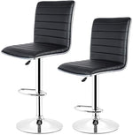 Load image into Gallery viewer, Elegant Black High-Back Barstools With Swivel And Footrest - Set Of 2
