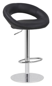 Faux Leather Swivel Cut-out Bar Stool