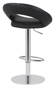 Faux Leather Swivel Cut-out Bar Stool