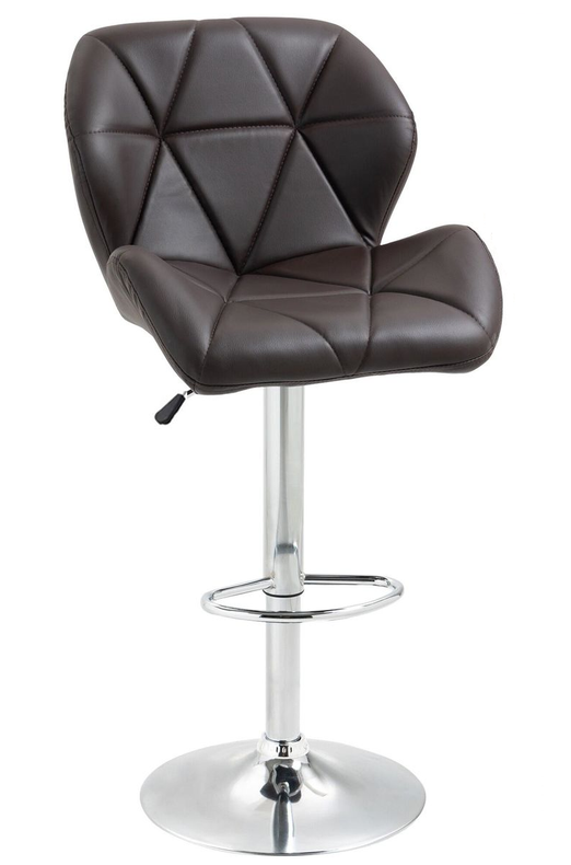 Modern Diamond Padded Bar Stool - Brown