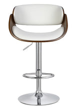 Load image into Gallery viewer, Figo Wooden cutout barstool with faux leather - White
