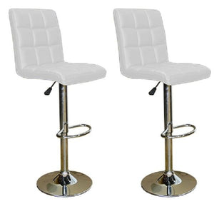 Imprezza Faux leather barstool - Block Design- Set of 2