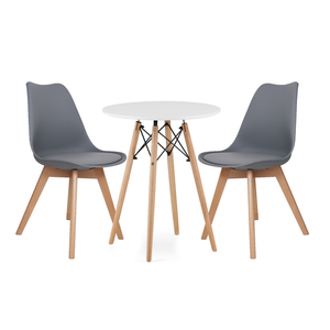 Dining Suites - Rounded Dining Table with Two Padded Chairs