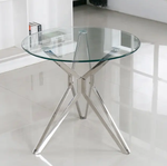 Load image into Gallery viewer, Dining Tables - Glass Top - Silver Chrome Legs
