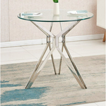 Load image into Gallery viewer, Dining Tables - Glass Top - Silver Chrome Legs
