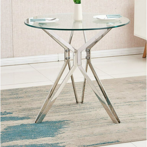 Dining Tables - Glass Top - Silver Chrome Legs