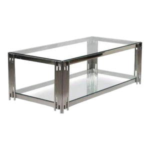 Coffee Table - Rectangular Clear Tempered Glass Top