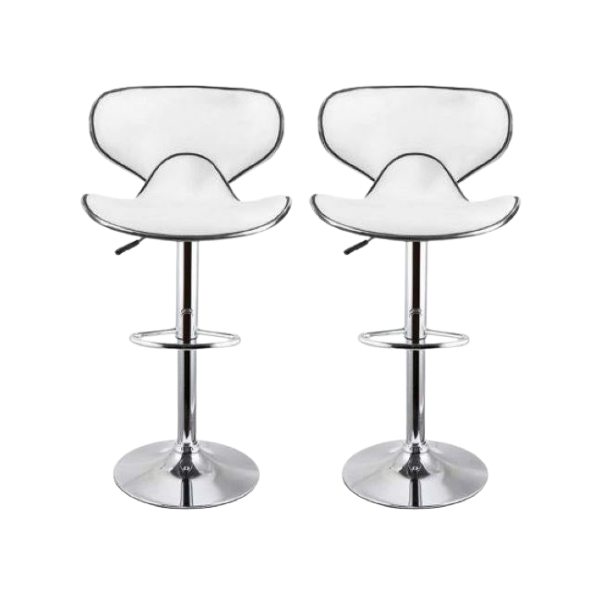 M1000 S Curved Barstools with Gear Lift - White