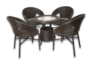 Patio Set - 5 Piece - Brown Colour - 4 Pack