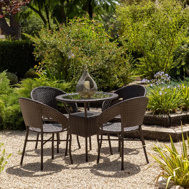 Patio Set - 5 Piece - Brown Colour - 4 Pack