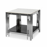 Load image into Gallery viewer, Side / End Tables - Faux Marble Top - With Stainless Steel Base
