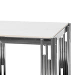 Load image into Gallery viewer, Side / End Tables - Faux Marble Top - With Stainless Steel Base
