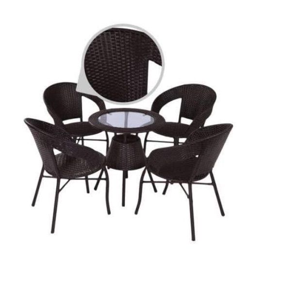 Patio Set - 5 Piece - Brown Colour - 4 Pack