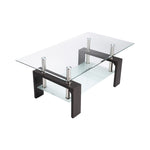 Load image into Gallery viewer, Modern Design Indoor Versatile 2-Tier Glass Coffee Table
