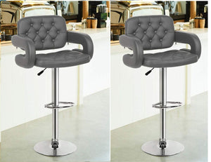 Bar Stools / Kitchen Breakfast Chairs - Set of Two - Grey Colour