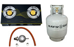 Load image into Gallery viewer, Two Burner Auto Ignition Tempered Glass Gas Stove &amp; 9Kg Cylinder
