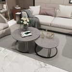 Load image into Gallery viewer, Coffee Tables - Nesting Set - Grey Faux Marble Top - Black Frame Colour
