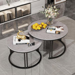 Load image into Gallery viewer, Coffee Tables - Nesting Set - Grey Faux Marble Top - Black Frame Colour
