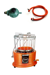 Bullnose Gas Regulator - Hose and with Portable Gas Heater and Cooker