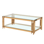 Load image into Gallery viewer, Coffee Tables - Rectangular Tempered Glass Top with Steel Frame
