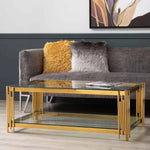 Load image into Gallery viewer, Coffee Tables - Rectangular Tempered Glass Top with Steel Frame
