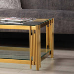 Load image into Gallery viewer, Coffee Tables - Rectangular Tempered Glass Top with Steel Frame
