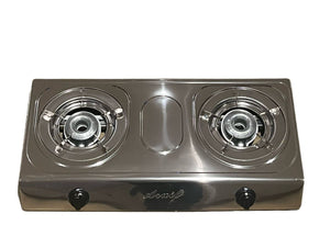 Aruif- Silver Two Burner Auto Ignition Stainless Steel Gas Stove