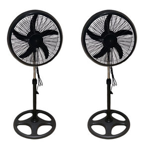 Pack of 2- 18" Energy Saving Floor Stand Fan 60W- Black